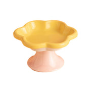 Flower Ceramic Cat Bowl Pet Food Bowl Snack Tray for Cats and Small Pets Feeding - Yellow V528-PET-BOWL-YELLOW-751613