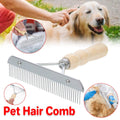 Pet Brush Hair Comb Grooming Rake Comb Dogs and Cats Shedding Deshedding Tool V528-PET-BRUSH-WOOD-916845