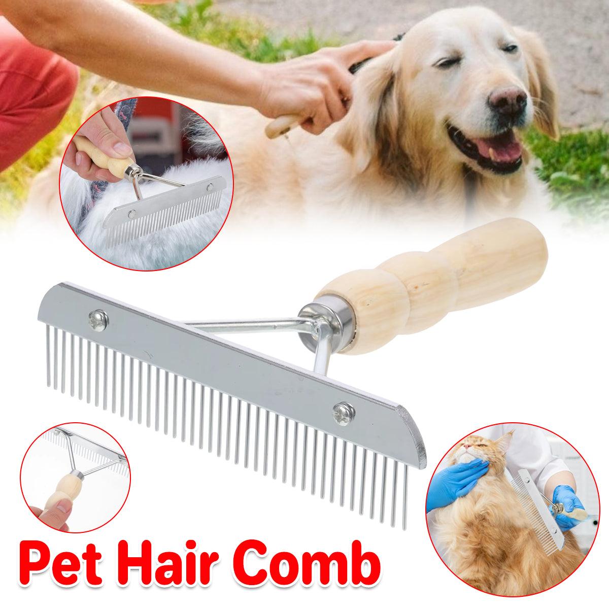 Pet Brush Hair Comb Grooming Rake Comb Dogs and Cats Shedding Deshedding Tool V528-PET-BRUSH-WOOD-916845