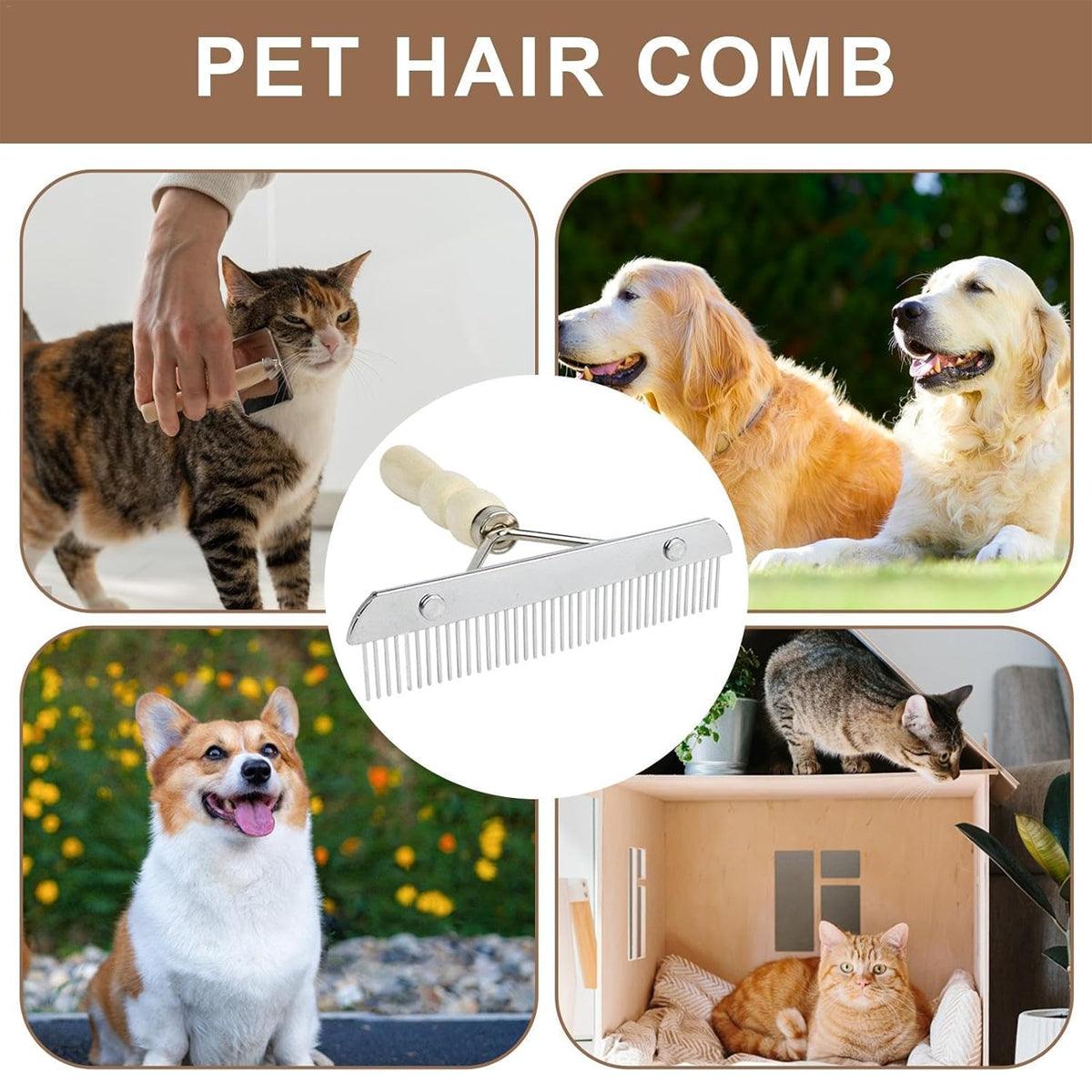 Pet Brush Hair Comb Grooming Rake Comb Dogs and Cats Shedding Deshedding Tool V528-PET-BRUSH-WOOD-916845