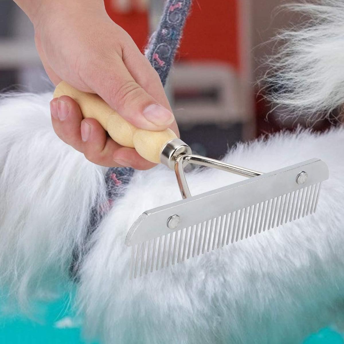 Pet Brush Hair Comb Grooming Rake Comb Dogs and Cats Shedding Deshedding Tool V528-PET-BRUSH-WOOD-916845