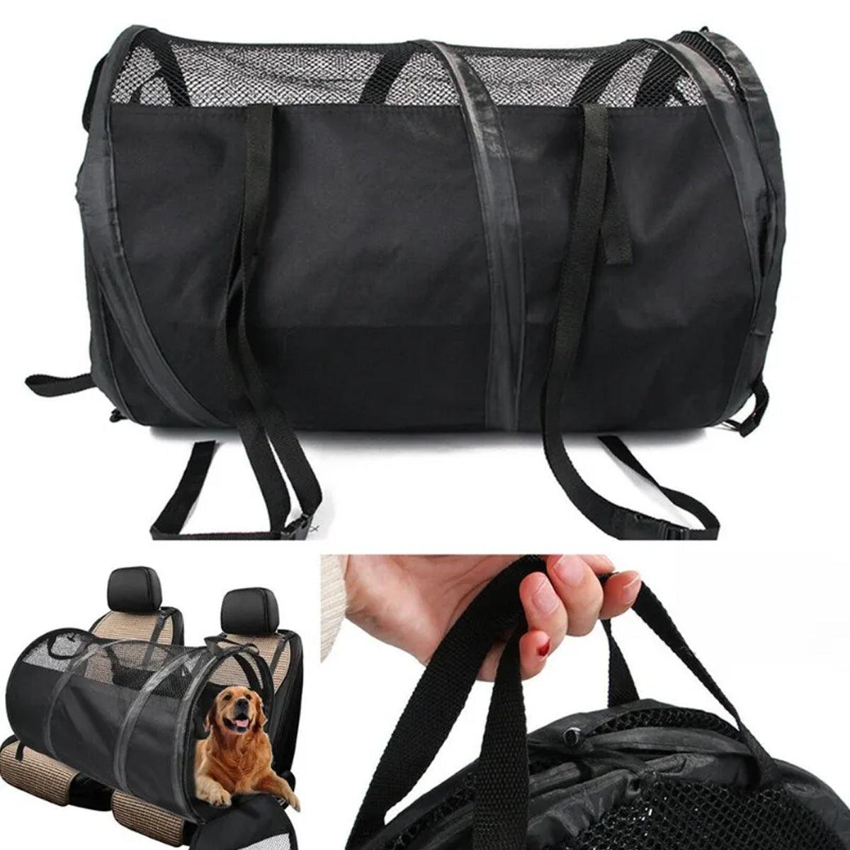Foldable Pet Car Carrier Bag Breathable Travel Tent Portable Kennel for Transport - Grey V528-PET-CAR-BAG-L-GREY-983745