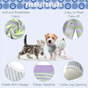 Striped Dog Clothes Belly Protector Vest Tummy Wrap Shirt for Small Dogs Puppies - Grey-XXL V528-PET-CLOTHES-GREY-XXL-473569