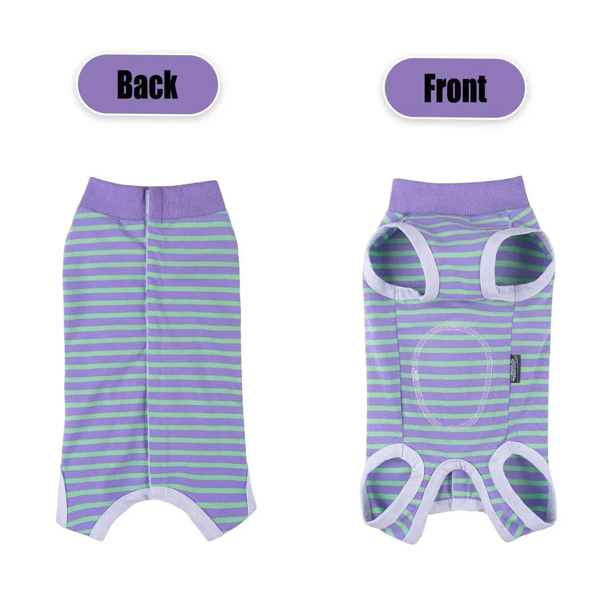 Striped Dog Clothes Belly Protector Vest Tummy Wrap Shirt for Small Dogs Puppies - Grey-XXL V528-PET-CLOTHES-GREY-XXL-473569