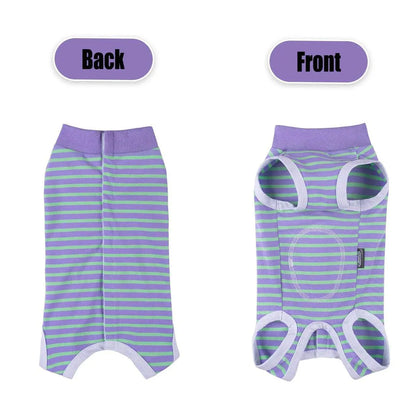Striped Dog Clothes Belly Protector Vest Tummy Wrap Shirt for Small Dogs Puppies - Grey-XXL V528-PET-CLOTHES-GREY-XXL-473569