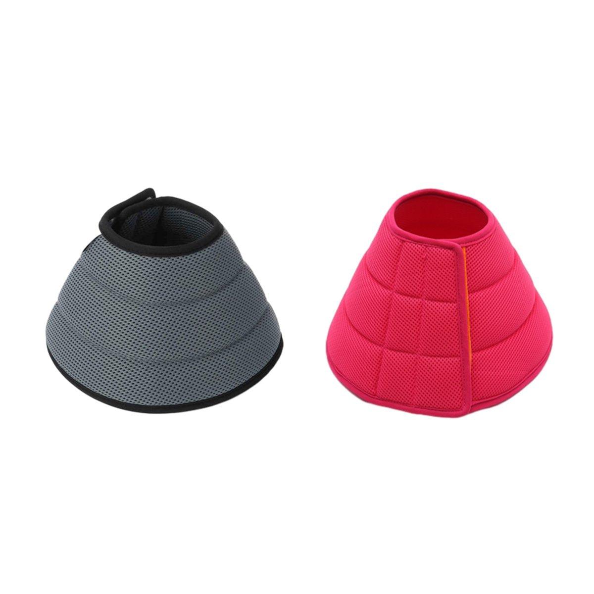 Elizabethan Collar Anti Licking Biting Pet Collar for Cats and Dogs Recovery Use - Rose Red-Size2 V528-PET-COLLAR-ROSE-RED-2-420274