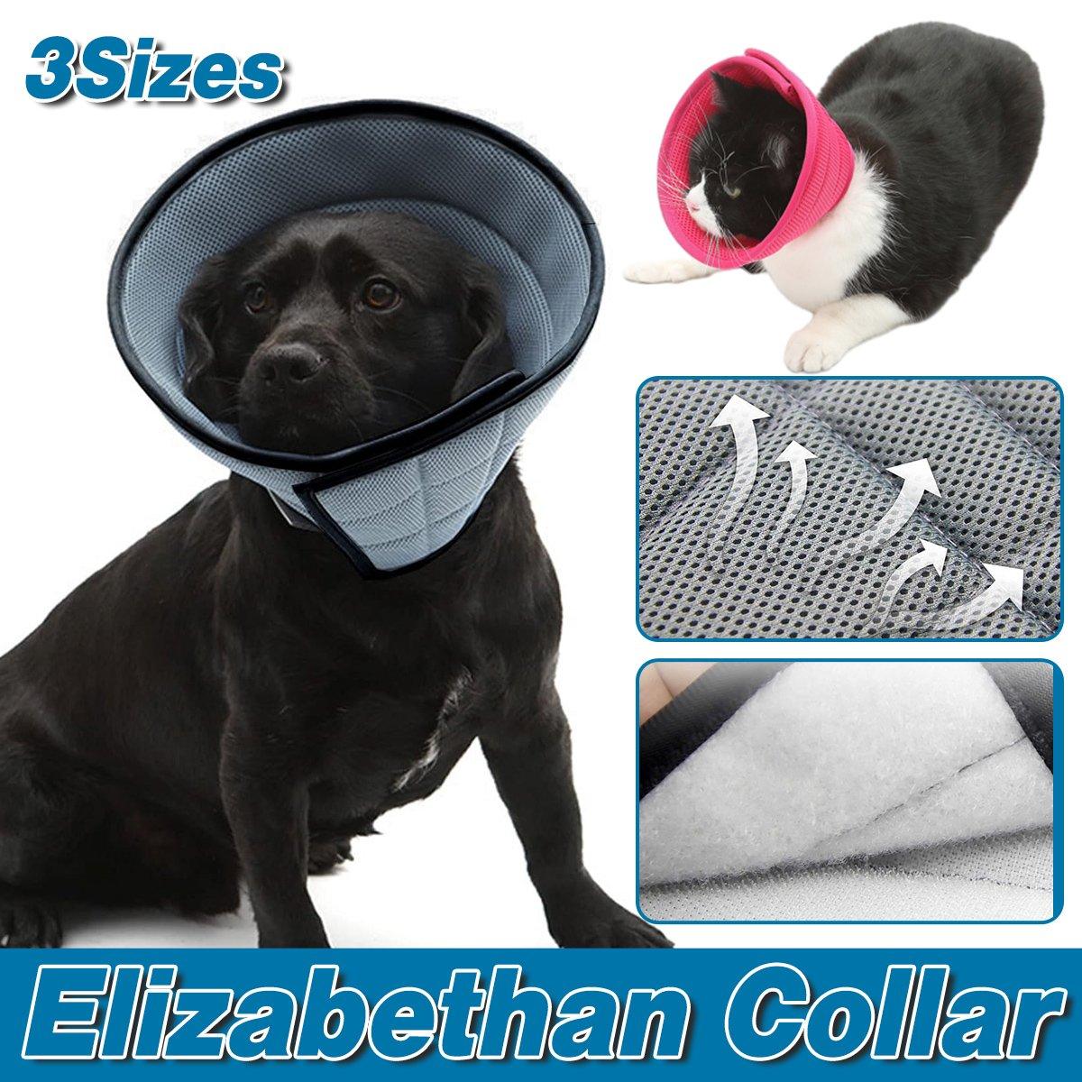 Elizabethan Collar Anti Licking Biting Pet Collar for Cats and Dogs Recovery Use - Rose Red-Size4 V528-PET-COLLAR-ROSE-RED-4-180850