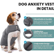 Pet Comfort Dog Relief Vest Jacket Soft Anxiety Coat for Small Medium Large Dogs - M V528-PET-COMFORTER-GREY-M-966490