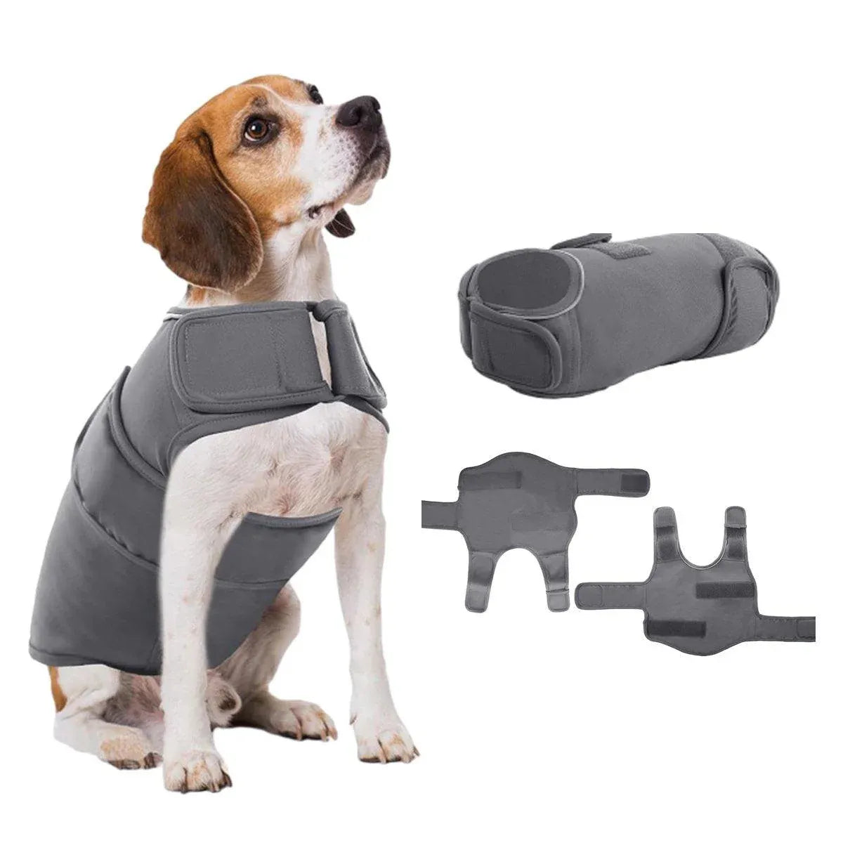 Pet Comfort Dog Relief Vest Jacket Soft Anxiety Coat for Small Medium Large Dogs - M V528-PET-COMFORTER-GREY-M-966490