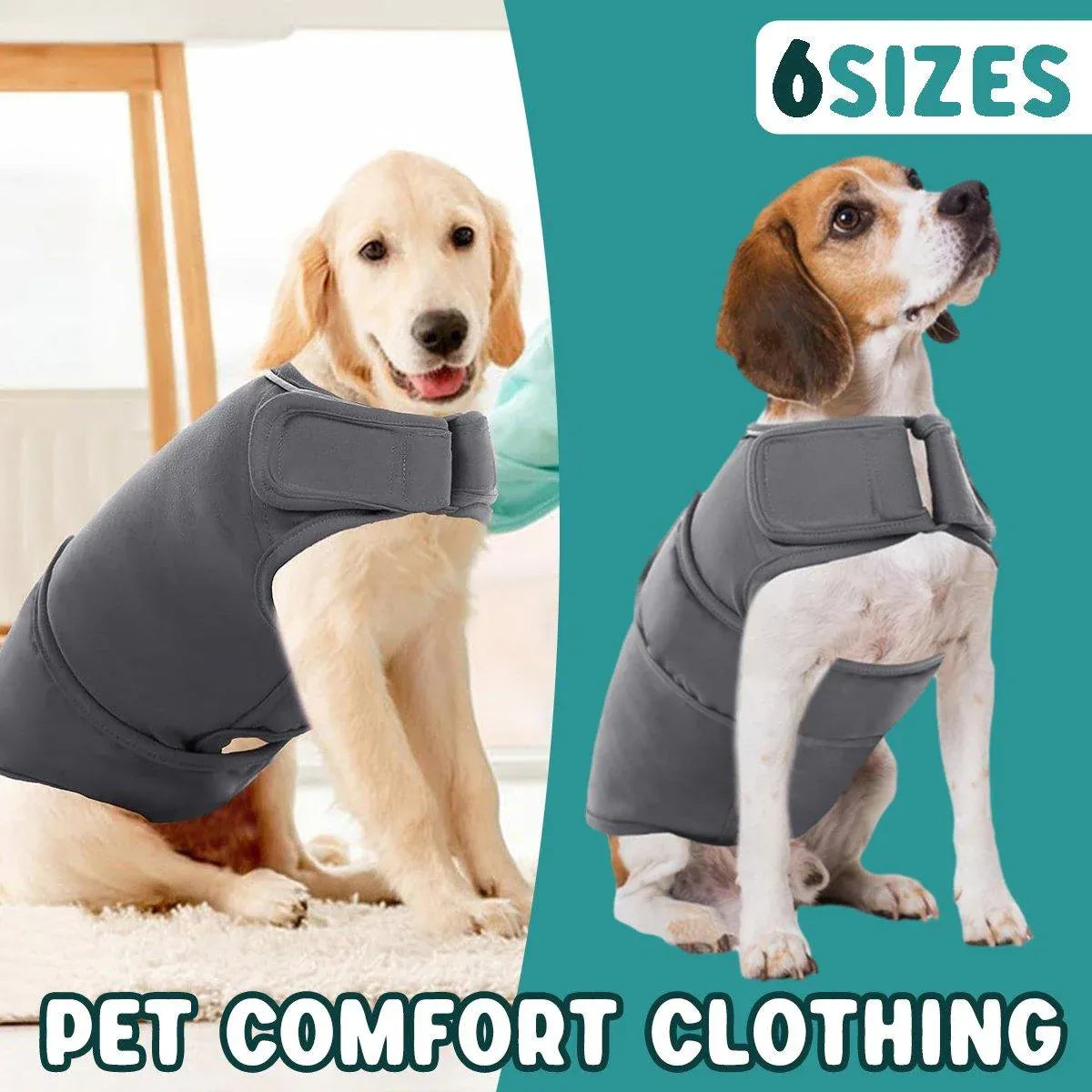 Pet Comfort Dog Relief Vest Jacket Soft Anxiety Coat for Small Medium Large Dogs - M V528-PET-COMFORTER-GREY-M-966490