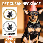 Cuban Chain Metal Dog Collar Pet Training Necklace for Small Medium Large Dogs - Gold-50cm V528-PET-CUBAN-COLLAR-GOLD-50CM-532477