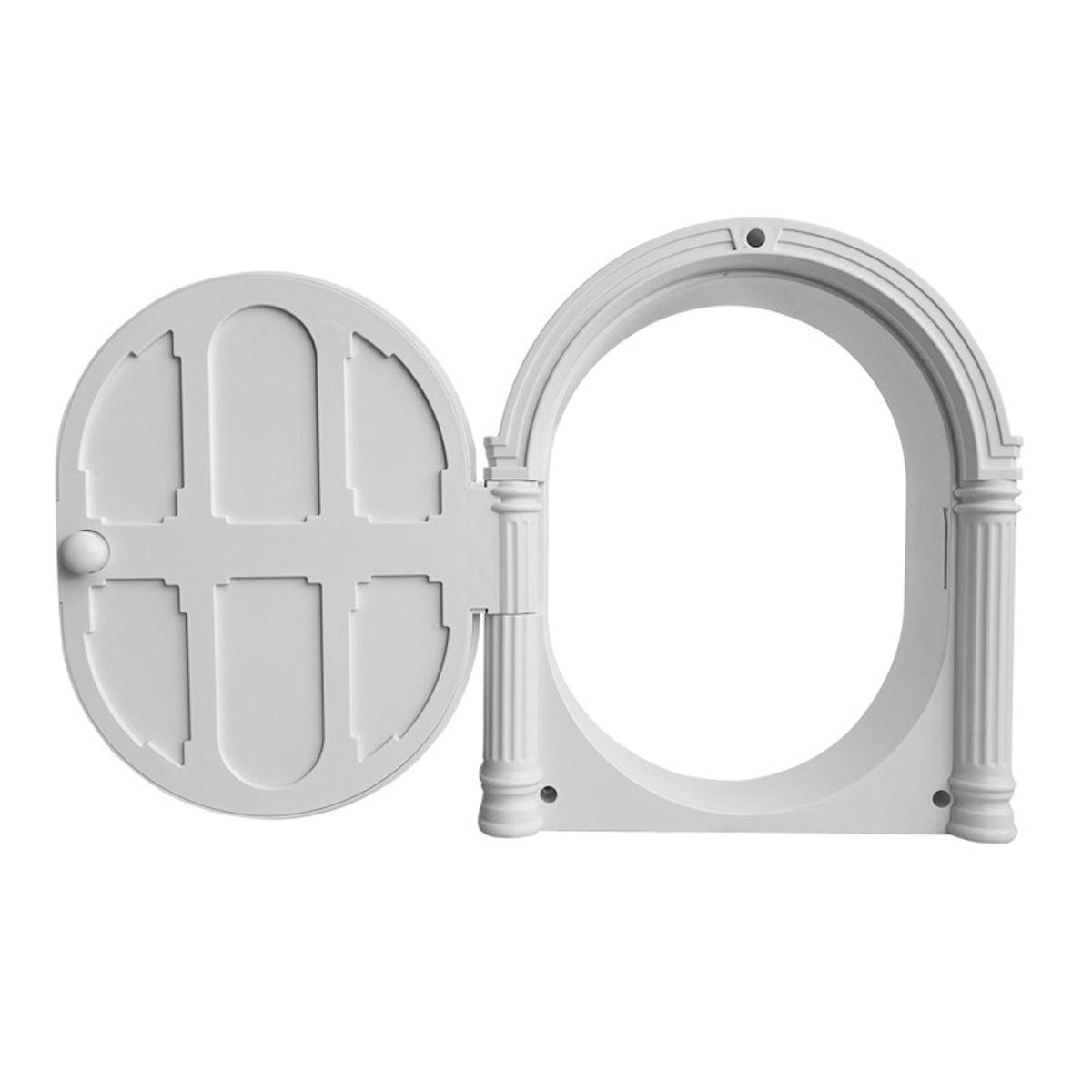Controllable Cat Dog Door Flap for Pet House Adjustable Entry Exit Pet Door V528-PET-DOOR-WHITE-569071