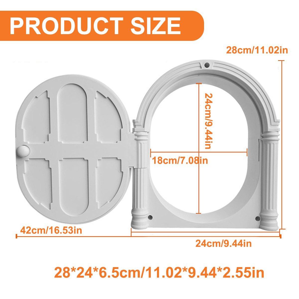 Controllable Cat Dog Door Flap for Pet House Adjustable Entry Exit Pet Door V528-PET-DOOR-WHITE-569071