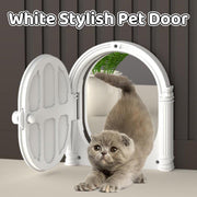 Controllable Cat Dog Door Flap for Pet House Adjustable Entry Exit Pet Door V528-PET-DOOR-WHITE-569071