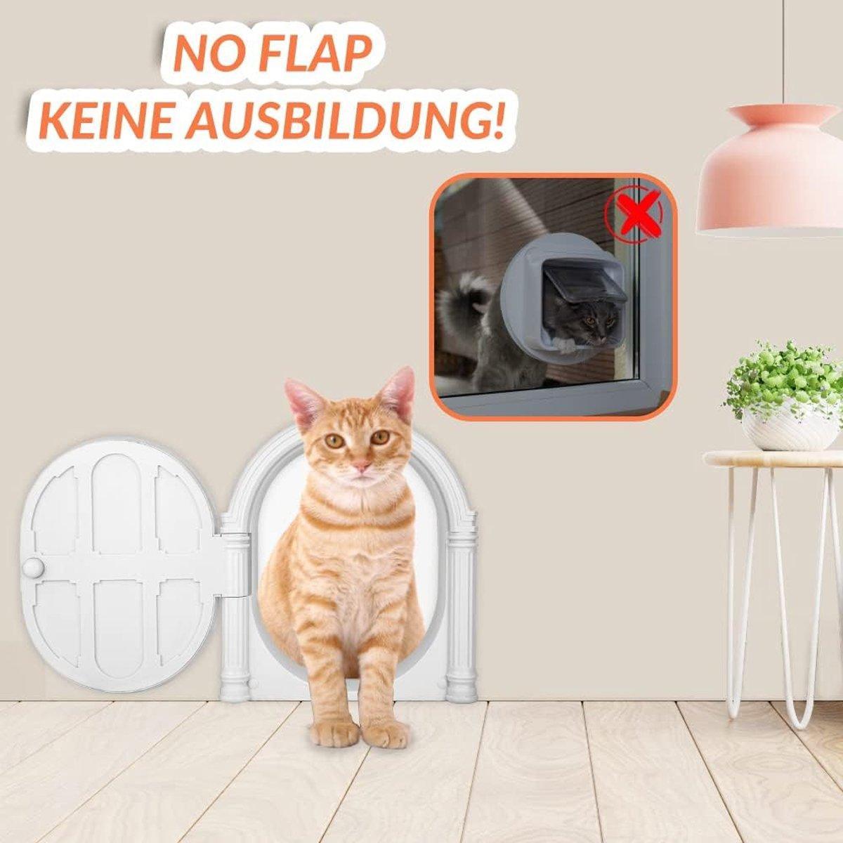Controllable Cat Dog Door Flap for Pet House Adjustable Entry Exit Pet Door V528-PET-DOOR-WHITE-569071