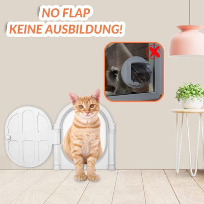 Controllable Cat Dog Door Flap for Pet House Adjustable Entry Exit Pet Door V528-PET-DOOR-WHITE-569071