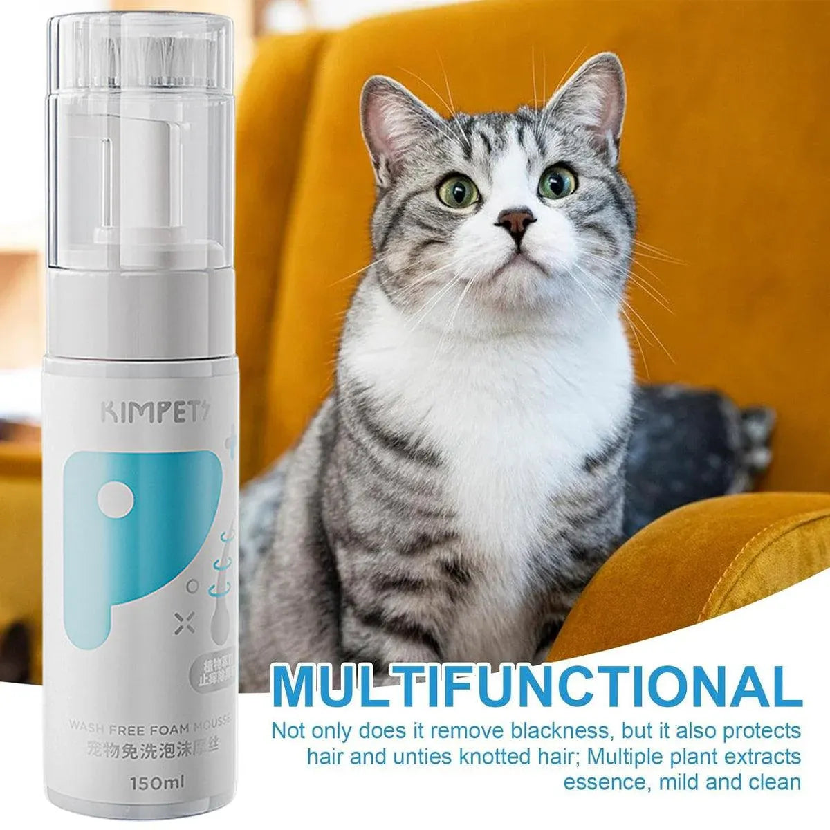 150ml Pet Dry Cleaning Foam Free Clear Body Wash Mousse for Dogs and Cats V528-PET-DRY-CLEANING-FOAM-915273