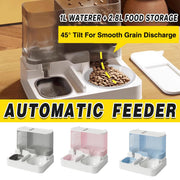 Automatic Cat Feeder Water Dispenser All in One Plastic Bowl for Cats and Dogs - Pink V528-PET-FEEDER-PINK-601529