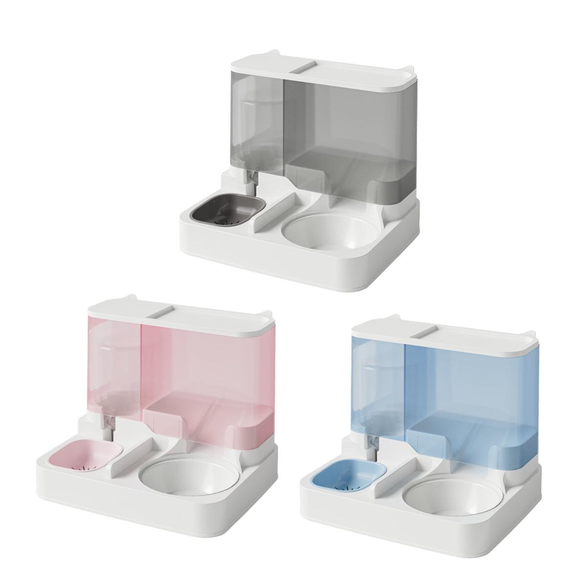 Automatic Cat Feeder Water Dispenser All in One Plastic Bowl for Cats and Dogs - Pink V528-PET-FEEDER-PINK-601529