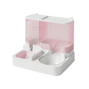 Automatic Cat Feeder Water Dispenser All in One Plastic Bowl for Cats and Dogs - Pink V528-PET-FEEDER-PINK-601529
