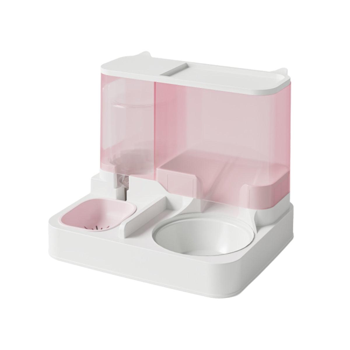 Automatic Cat Feeder Water Dispenser All in One Plastic Bowl for Cats and Dogs - Pink V528-PET-FEEDER-PINK-601529