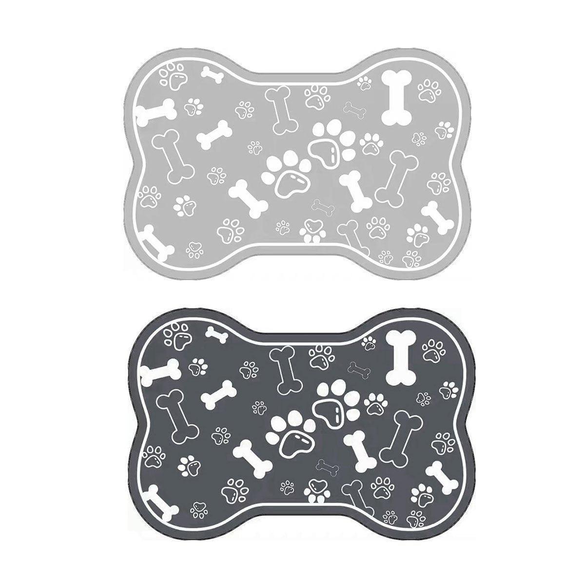 Pet Feeding Mat Non-slip Diatom Mud Absorbent Dirt-resistant Waterproof Placemat - Grey-40x60cm V528-PET-FEEDING-MAT-GREY-40-60-134696