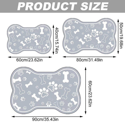 Pet Feeding Mat Non-slip Diatom Mud Absorbent Dirt-resistant Waterproof Placemat - Grey-60x90cm V528-PET-FEEDING-MAT-GREY-60-90-734811