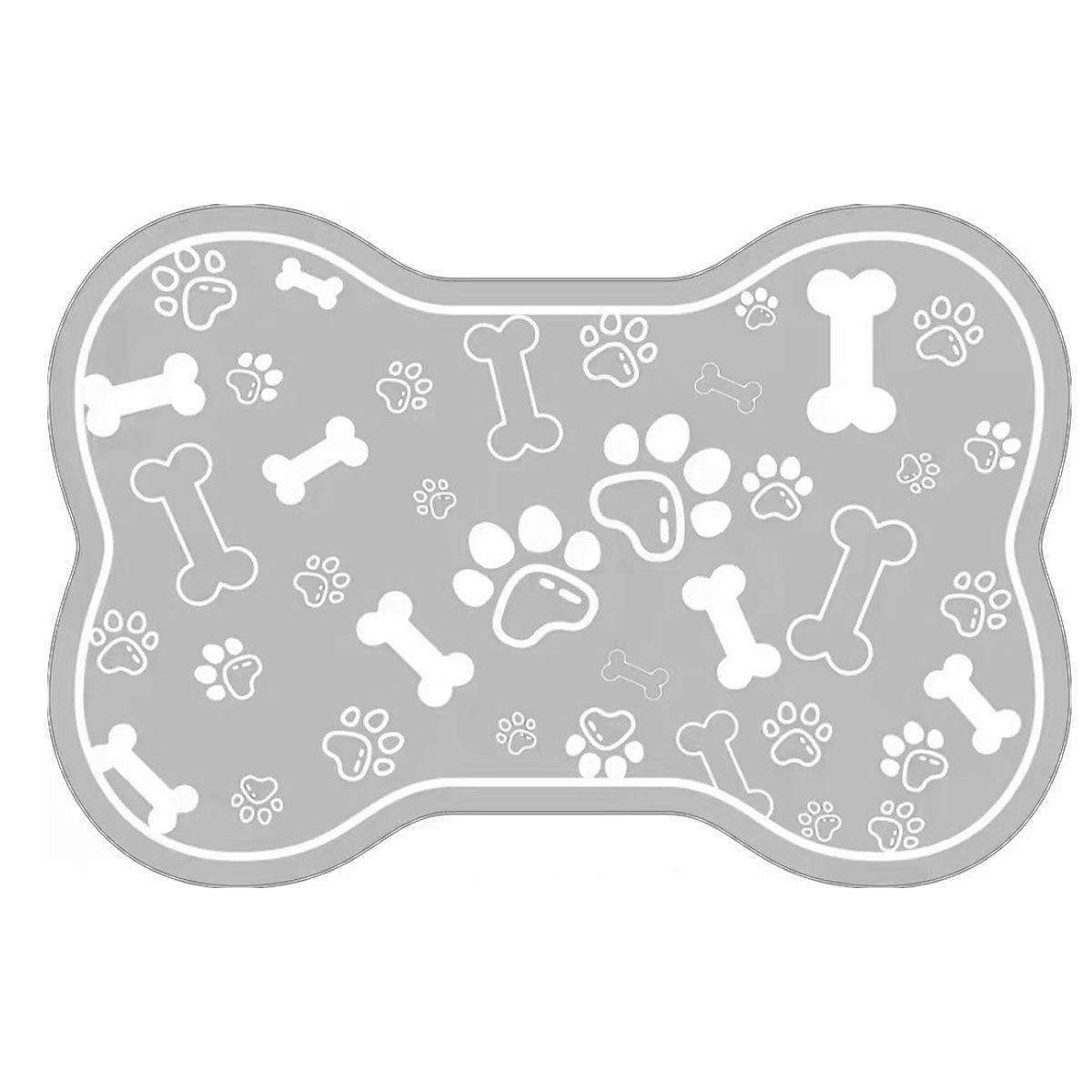 Pet Feeding Mat Non-slip Diatom Mud Absorbent Dirt-resistant Waterproof Placemat - Grey-60x90cm V528-PET-FEEDING-MAT-GREY-60-90-734811