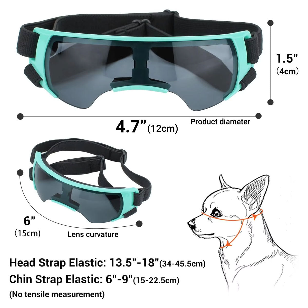 Pet Dog Sunglasses Goggles UV Eye Shield for Small Dogs Outdoor Travel Sunshade - Gold V528-PET-GLASSES-GOLD-146295