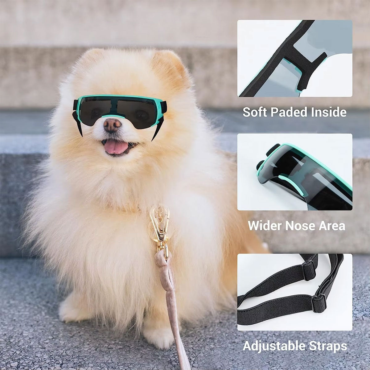 Pet Dog Sunglasses Goggles UV Eye Shield for Small Dogs Outdoor Travel Sunshade - Gold V528-PET-GLASSES-GOLD-146295