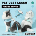 Pet Angel Wings Dog Vest Leash Cat Harness Anti-Break Walking Dog Leash Set - Blue-S V528-PET-HARNESS-BLUE-S-979178