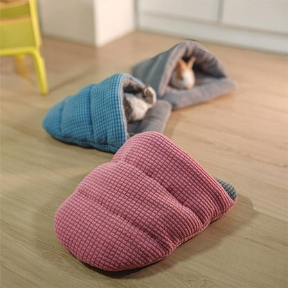 Pet Kennel Sleeping Bag Semi Enclosed Bed for Small Animals Cats and Puppies - Blue V528-PET-HOUSE-BLUE-159714