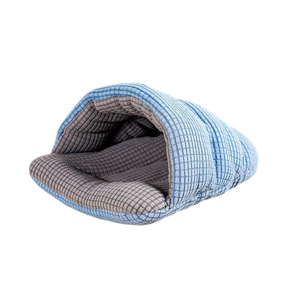 Pet Kennel Sleeping Bag Semi Enclosed Bed for Small Animals Cats and Puppies - Grey V528-PET-HOUSE-GREY-532591