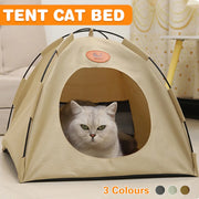 Folding Camping Pet Tent for Cats Puppy Bed Indoor Cat Nest Dog Cave Style House - Grey V528-PET-HOUSE-GREY-L-783239