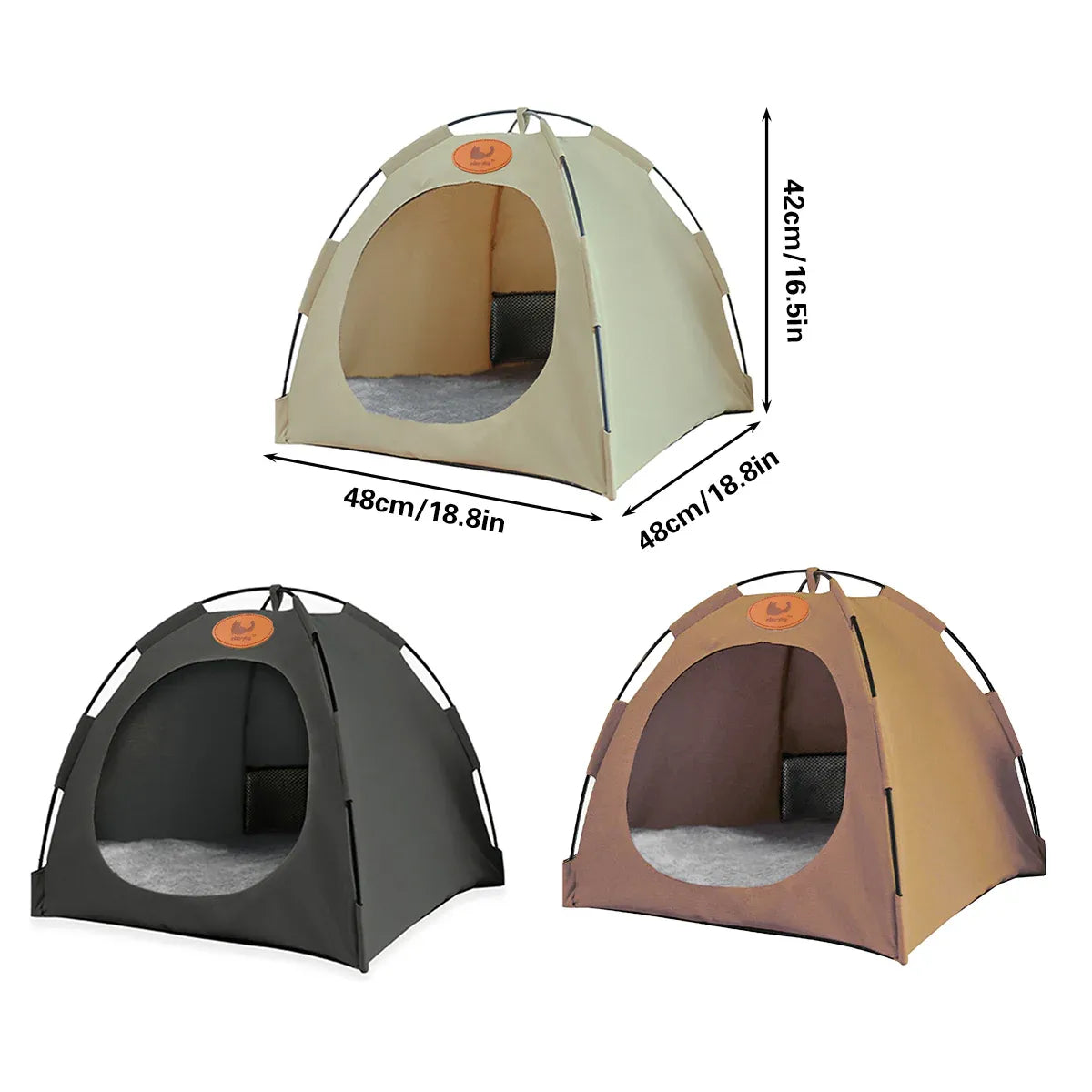 Folding Camping Pet Tent for Cats Puppy Bed Indoor Cat Nest Dog Cave Style House - Grey V528-PET-HOUSE-GREY-L-783239