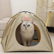 Folding Camping Pet Tent for Cats Puppy Bed Indoor Cat Nest Dog Cave Style House - Grey V528-PET-HOUSE-GREY-L-783239