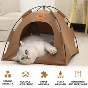 Folding Camping Pet Tent for Cats Puppy Bed Indoor Cat Nest Dog Cave Style House - Grey V528-PET-HOUSE-GREY-L-783239