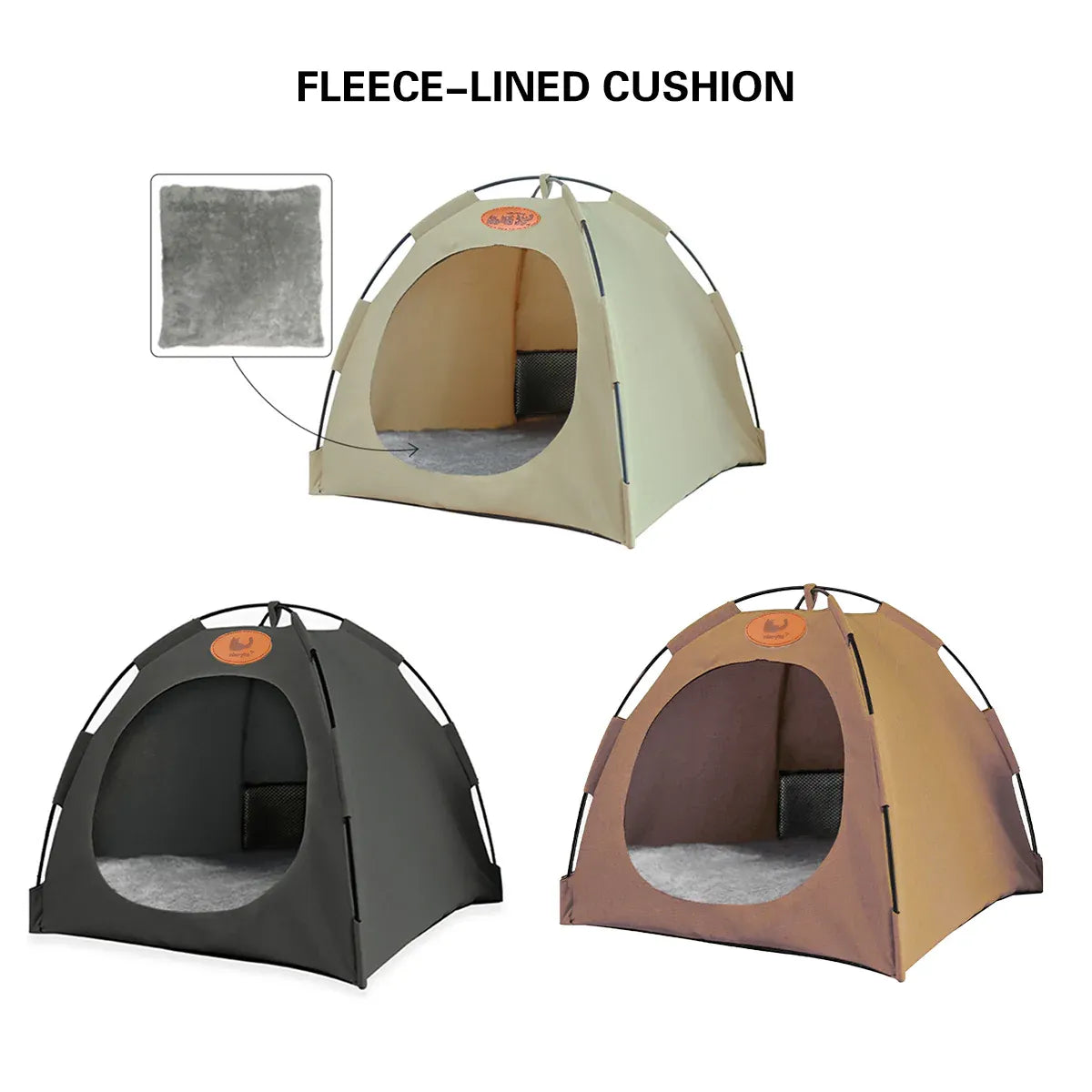 Folding Camping Pet Tent for Cats Puppy Bed Indoor Cat Nest Dog Cave Style House - Grey V528-PET-HOUSE-GREY-L-783239