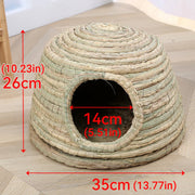 Rabbit Grass Nest Small Pet Breeding Hideout Natural Straw House For Hamster Use V528-PET-HOUSE-L-421039