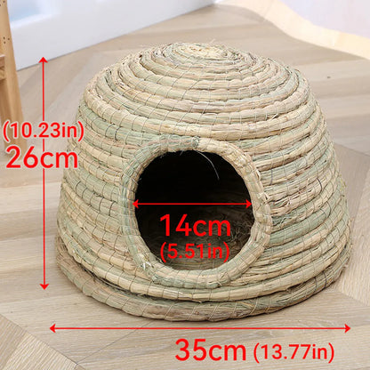 Rabbit Grass Nest Small Pet Breeding Hideout Natural Straw House For Hamster Use V528-PET-HOUSE-L-421039