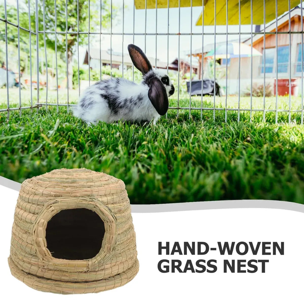 Rabbit Grass Nest Small Pet Breeding Hideout Natural Straw House For Hamster Use V528-PET-HOUSE-L-421039