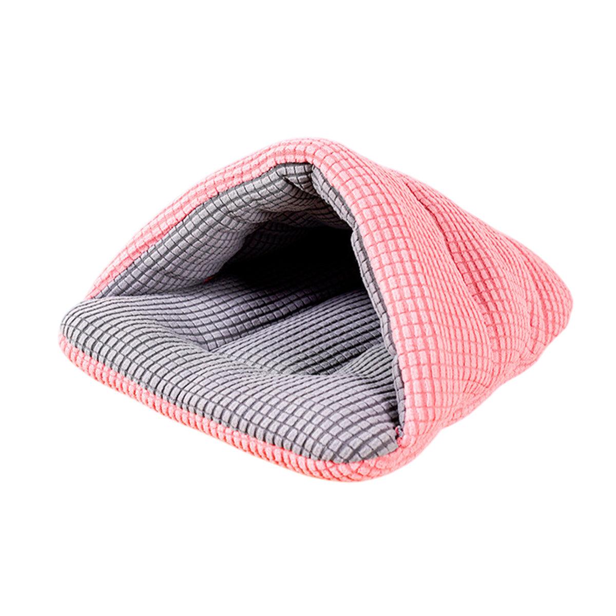 Pet Kennel Sleeping Bag Semi Enclosed Bed for Small Animals Cats and Puppies - Pink V528-PET-HOUSE-PINK-541179