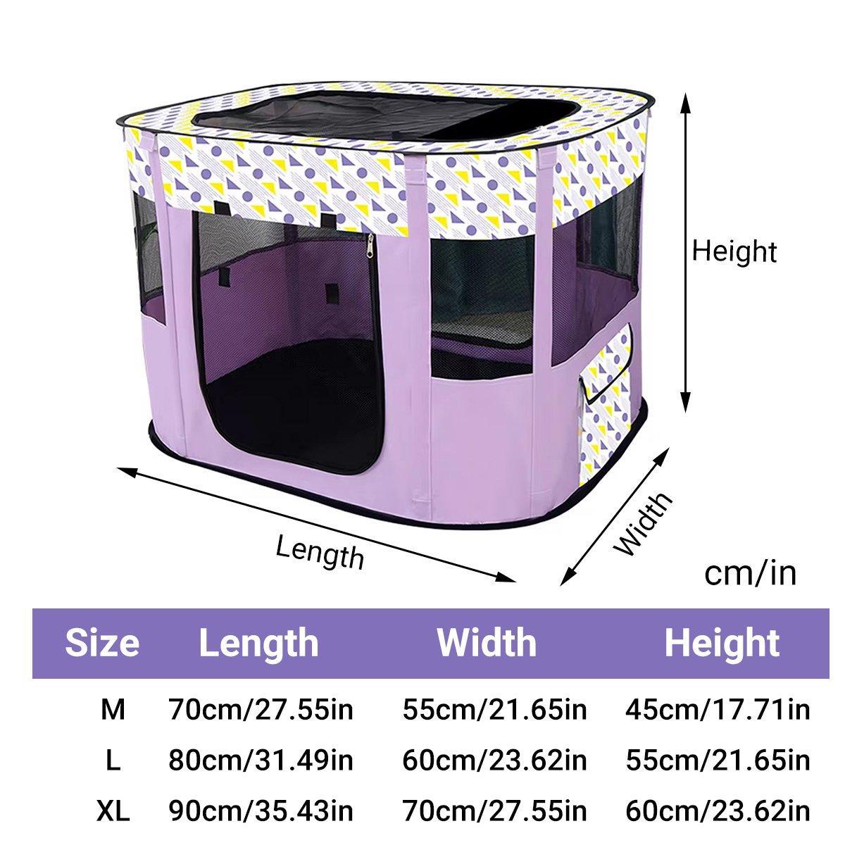Foldable Cat Dog Kennel Pet Delivery Cage Portable Pet Fence Tent - Purple-L V528-PET-HOUSE-PURPLE-L-479886