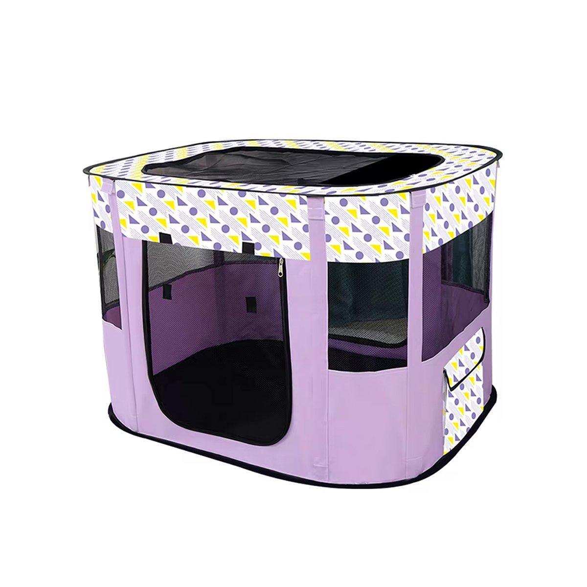 Foldable Cat Dog Kennel Pet Delivery Cage Portable Pet Fence Tent - Purple-XL V528-PET-HOUSE-PURPLE-XL-308408