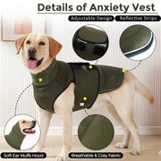 Calming Dog Vest for Stress Relief Travel Thunder Wrap Jacket for Medium Large Dogs - S V528-PET-JACKET-GREEN-S