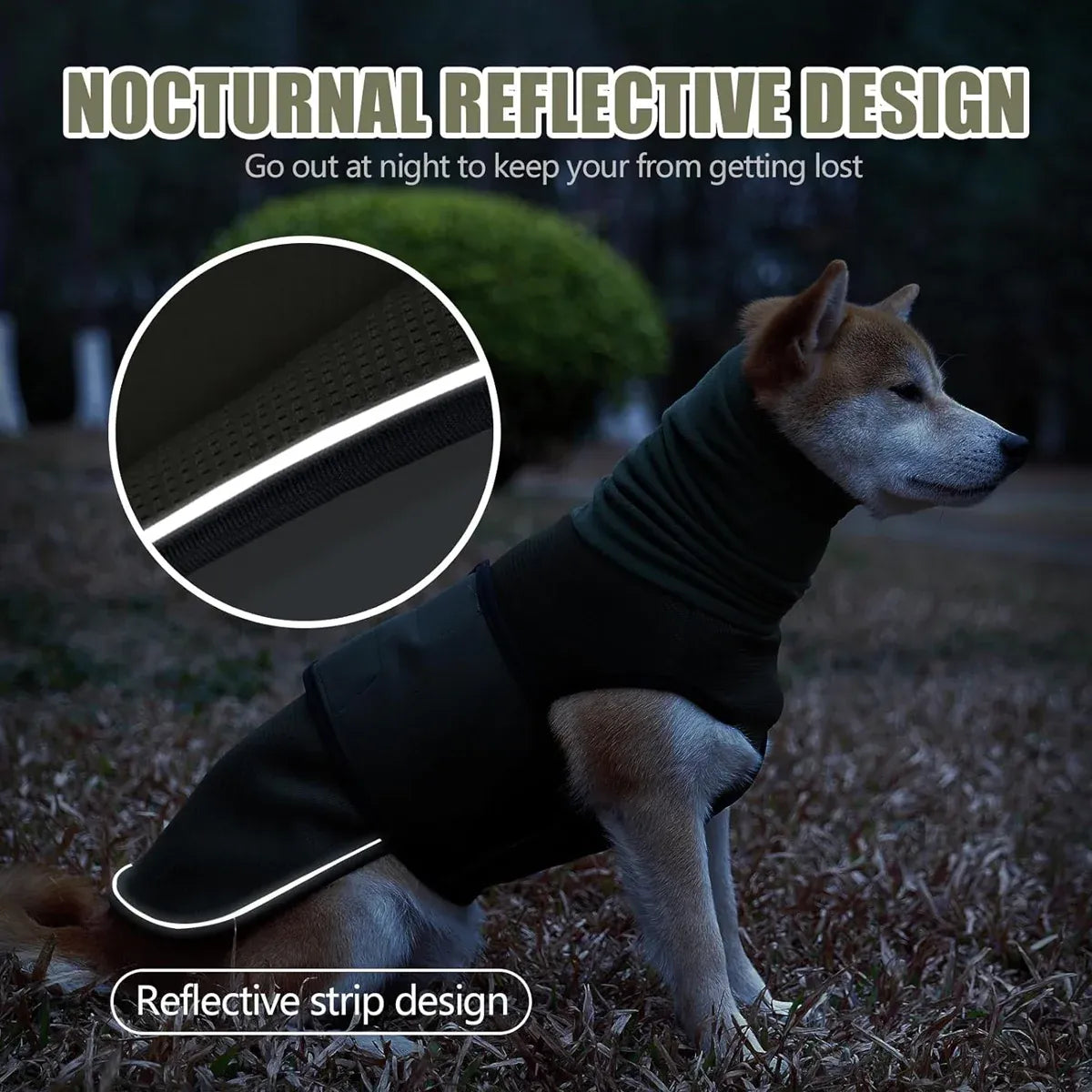 Calming Dog Vest for Stress Relief Travel Thunder Wrap Jacket for Medium Large Dogs - S V528-PET-JACKET-GREEN-S