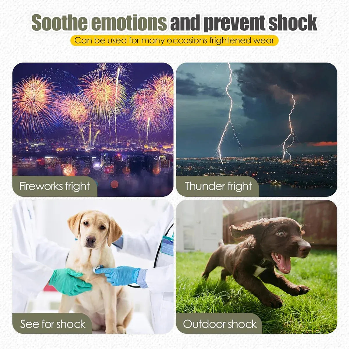 Calming Dog Vest for Stress Relief Travel Thunder Wrap Jacket for Medium Large Dogs - S V528-PET-JACKET-GREEN-S