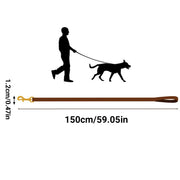 Dog Leash Cowhide Lead Heavy Duty Leather M Size Brown For Walking Training - Black V528-PET-LEASH-BLACK-980562