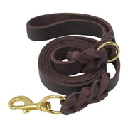 Dog Leash Cowhide Lead Heavy Duty Leather M Size Brown For Walking Training - Black V528-PET-LEASH-BLACK-980562