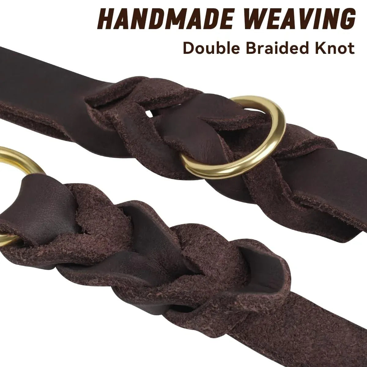 Dog Leash Cowhide Lead Heavy Duty Leather M Size Brown For Walking Training - Black V528-PET-LEASH-BLACK-980562